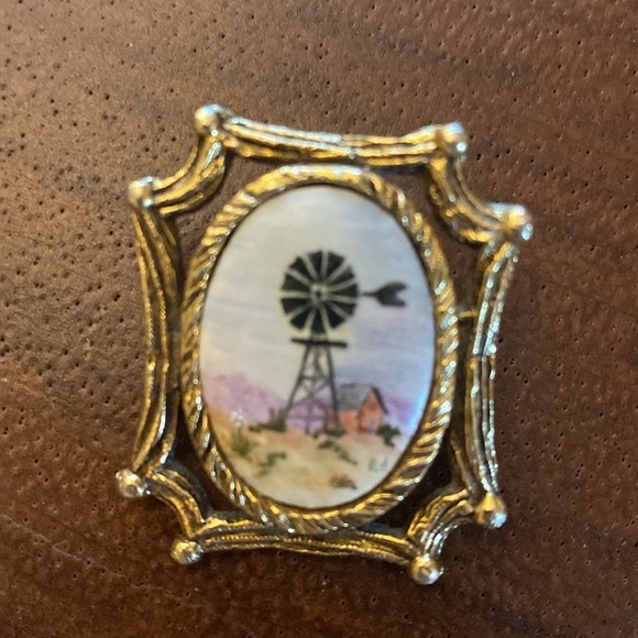 2 Broaches- one hand embroidered! Beautiful with multicolor florals. - Picture 4 of 5